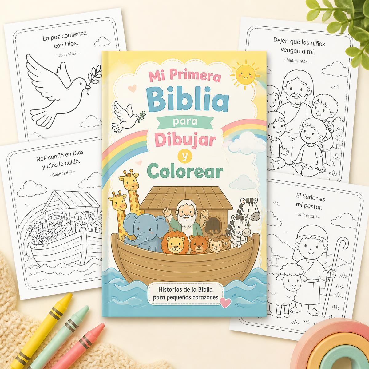 Ebook Mi Primera Biblia para Dibujar y Colorear con páginas de ejemplo